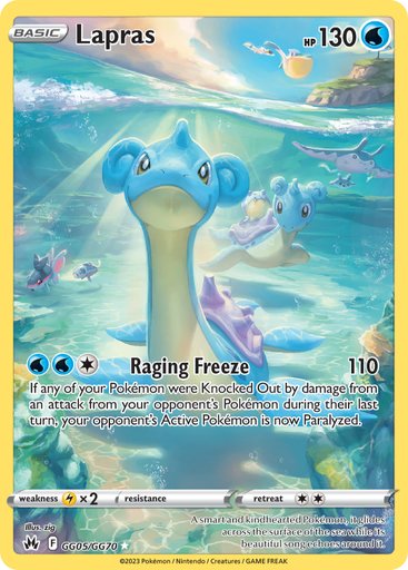 Lapras GG05/GG70 card from SWSH: Crown Zenith: Galarian Gallery