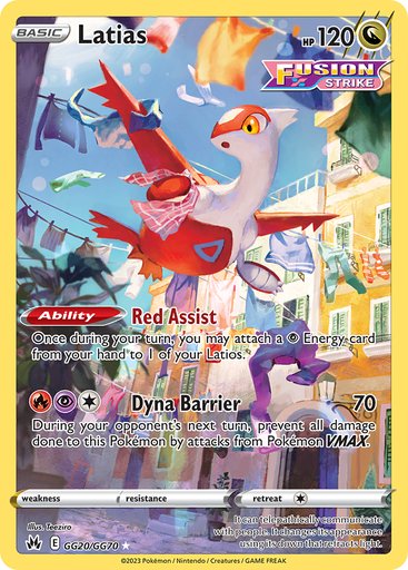Latias GG20/GG70 card from SWSH: Crown Zenith: Galarian Gallery