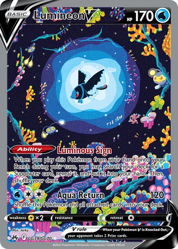 Lumineon V GG39/GG70 card from SWSH: Crown Zenith: Galarian Gallery