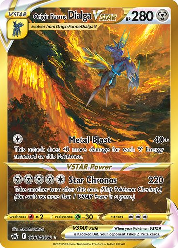 Origin Forme Dialga VSTAR (Secret) GG68/GG70 card from SWSH: Crown Zenith: Galarian Gallery