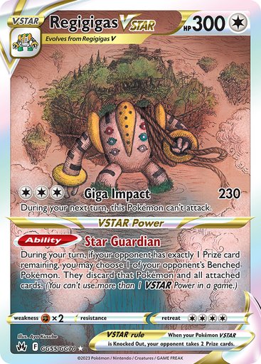 Regigigas VSTAR GG55/GG70 card from SWSH: Crown Zenith: Galarian Gallery