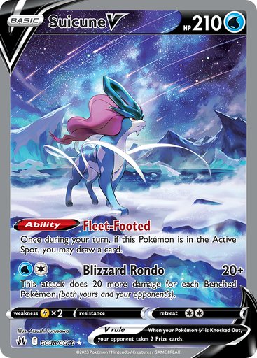 Suicune V GG38/GG70 card from SWSH: Crown Zenith: Galarian Gallery