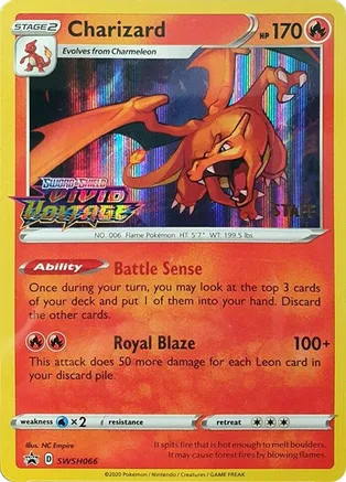 Charizard (Prerelease) [Staff] SWSH066 card from SWSH: Sword & Shield Promo Cards