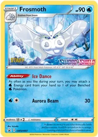 Frosmoth (Prerelease) [Staff] SWSH007 card from SWSH: Sword & Shield Promo Cards