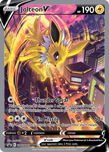 Jolteon V SWSH183 card from SWSH: Sword & Shield Promo Cards