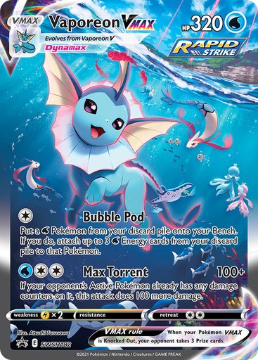 Vaporeon VMAX SWSH182 card from SWSH: Sword & Shield Promo Cards