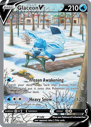 Glaceon V (Alternate Full Art) 175/203 card from SWSH07: Evolving Skies