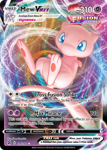Mew VMAX 114/264 card from SWSH08: Fusion Strike