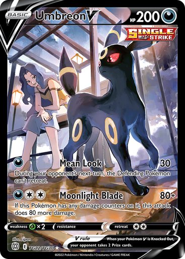 Umbreon V TG22/TG30 card from SWSH09: Brilliant Stars Trainer Gallery