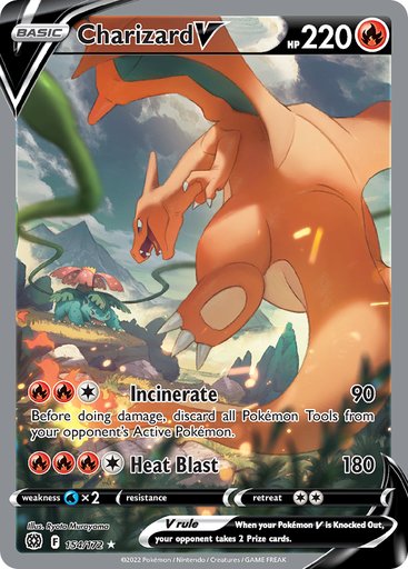 Charizard V (Alternate Full Art) 154/172 card from SWSH09: Brilliant Stars