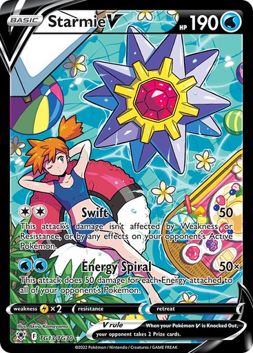 Starmie V TG13/TG30 card from SWSH10: Astral Radiance Trainer Gallery
