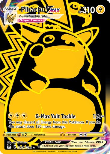 Pikachu VMAX (Secret) TG29/TG30 card from SWSH11: Lost Origin Trainer Gallery