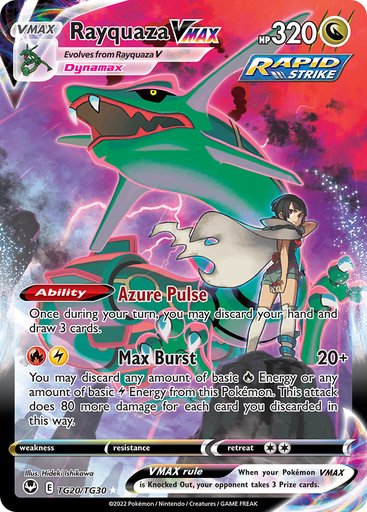 Rayquaza VMAX TG20/TG30 card from SWSH12: Silver Tempest Trainer Gallery