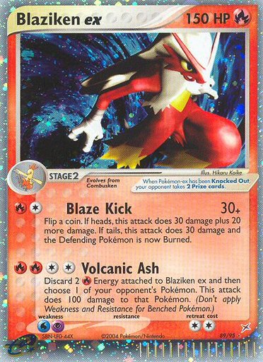 Blaziken ex 89/95 card from Team Magma vs Team Aqua