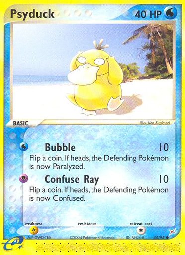 Psyduck 44/95 card from Team Magma vs Team Aqua