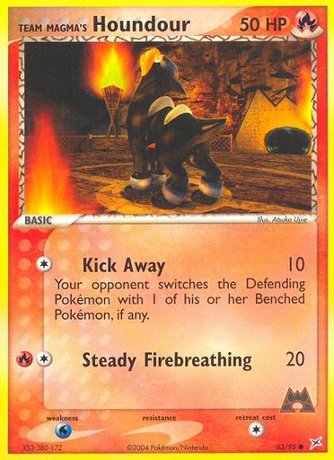 Team Magma's Houndour 63/95 card from Team Magma vs Team Aqua