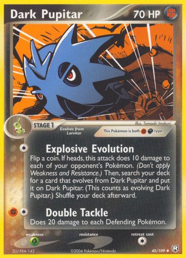 Dark Pupitar 40/109 card from Team Rocket Returns