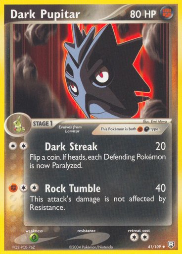 Dark Pupitar 41/109 card from Team Rocket Returns