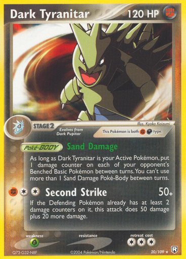 Dark Tyranitar 20/109 card from Team Rocket Returns