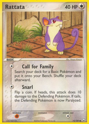 Rattata 72/109 card from Team Rocket Returns