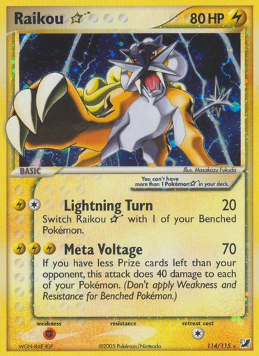 Raikou Star 114/115 card from Unseen Forces