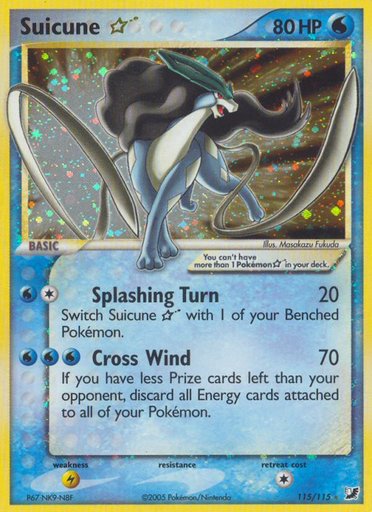Suicune Star 115/115 card from Unseen Forces