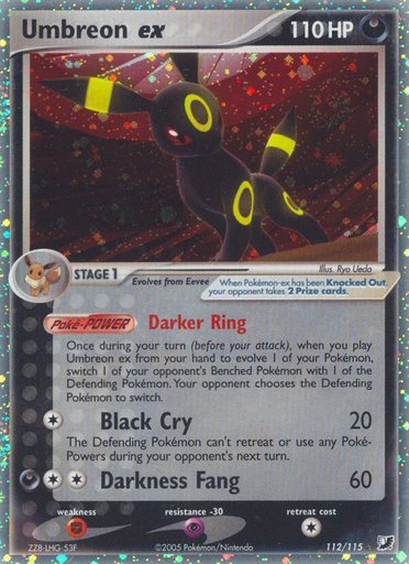 Umbreon ex 112/115 card from Unseen Forces