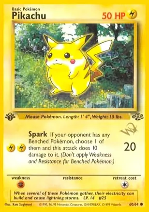 Pikachu [W Stamped] 60/64 card from WoTC Promo