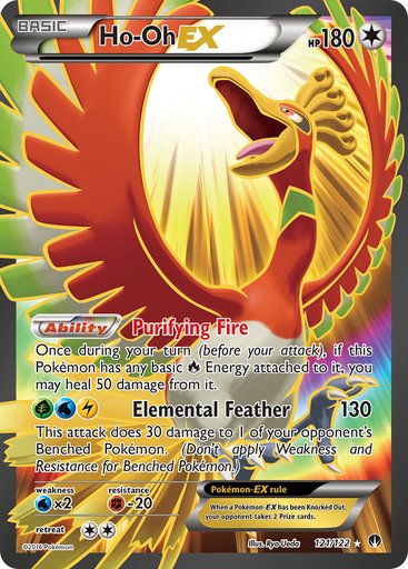 Ho-Oh EX (Full Art) 121/122 card from XY - BREAKpoint
