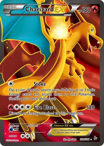 Charizard EX (100 Full Art) 100/106 card from XY - Flashfire