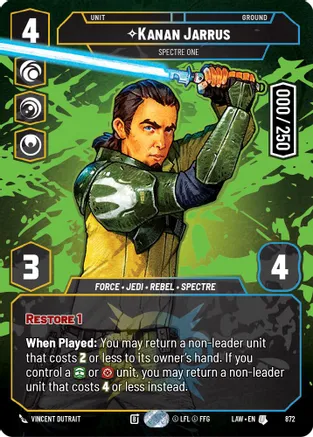 Kanan Jarrus - Spectre One (Serialized) 872 card from A Lawless Time