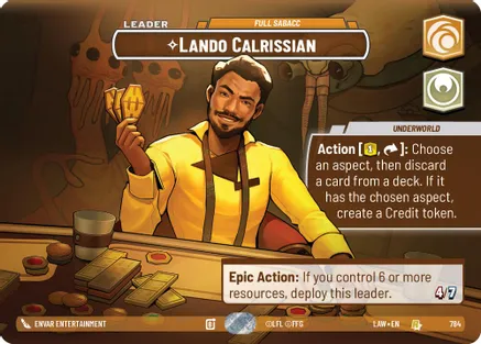 Lando Calrissian - Full Sabacc (Showcase) 784 card from A Lawless Time