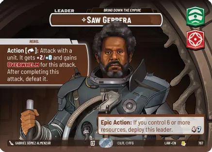 Saw Gerrera - Bring Down the Empire (Showcase) 767 card from A Lawless Time
