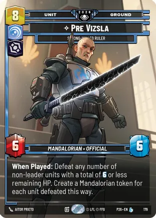 Pre Vizsla - Strong-Willed Ruler 179 card from Galactic Championship 2026