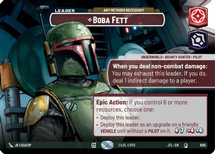Boba Fett - Any Methods Necessary (Showcase) 1005 card from Jump to Lightspeed