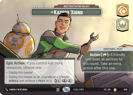 Kazuda Xiono - Best Pilot in the Galaxy (Showcase) 1014 card from Jump to Lightspeed