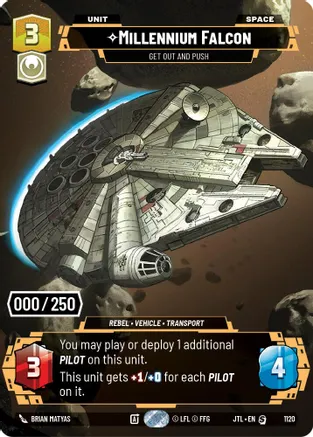 Millennium Falcon - Get Out And Push (Serialized) 1120 card from Jump to Lightspeed