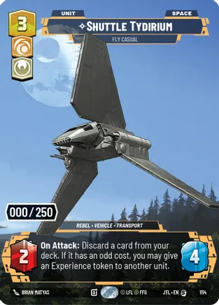 Shuttle Tydirium - Fly Casual (Serialized) 1114 card from Jump to Lightspeed