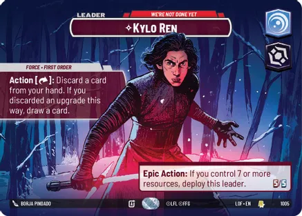 Kylo Ren - We're Not Done Yet (Showcase) 1005 card from Legends of the Force