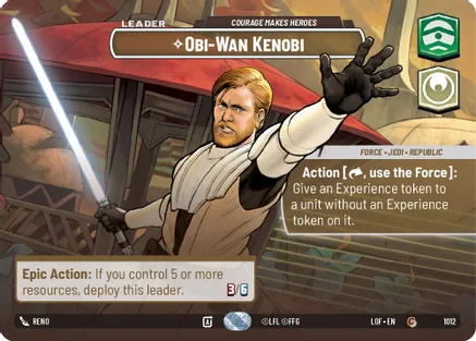 Obi-Wan Kenobi - Courage Makes Heroes (Showcase) 1012 card from Legends of the Force