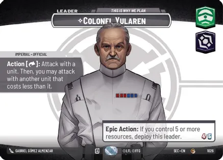 Colonel Yularen - This is Why We Plan (Showcase) 1026 card from Secrets of Power