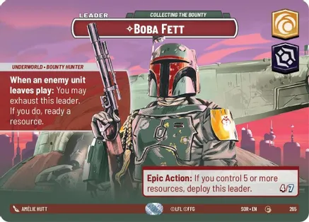 Boba Fett - Collecting the Bounty (Showcase) 265 card from Spark of Rebellion