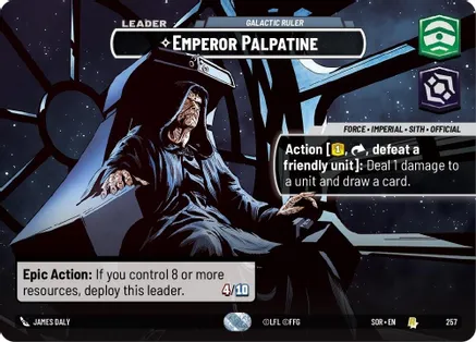 Emperor Palpatine - Galactic Ruler (Showcase) 257 card from Spark of Rebellion