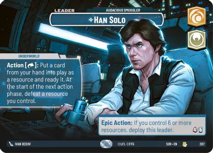 Han Solo - Audacious Smuggler (Showcase) 267 card from Spark of Rebellion