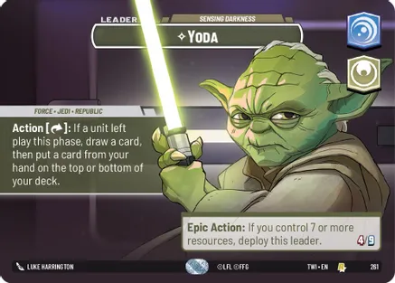 Yoda - Sensing Darkness (Showcase) 261 card from Twilight of the Republic