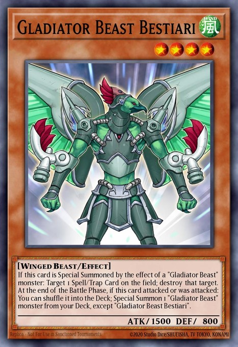 Gladiator Beast Bestiari CP07-EN004 card from Champion Pack 7