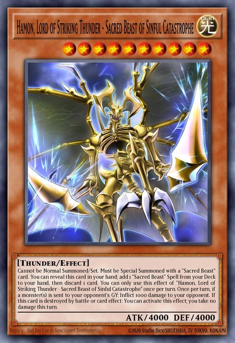 Calamity of the Sacred Beasts - Hamon, Lord of Striking Thunder (Starlight Rare) CORI-EN006 card from Chaos Origins