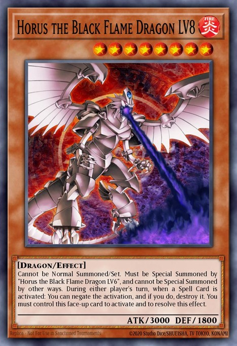 Horus the Black Flame Dragon LV8 DR3-EN008 card from Dark Revelation Volume 3
