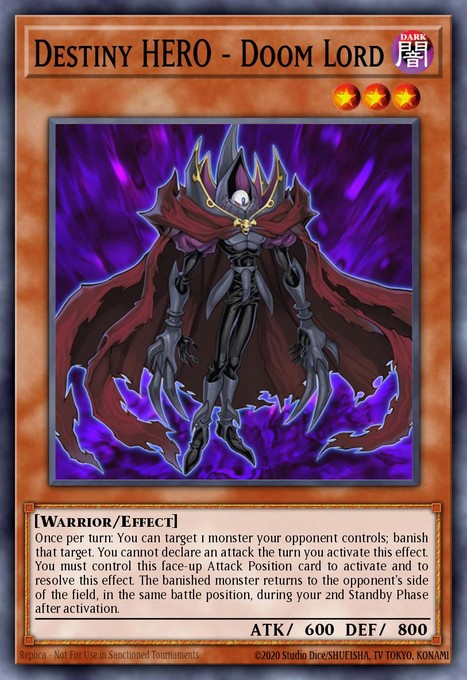 Destiny Hero - Doom Lord DR04-EN181 card from Dark Revelation Volume 4