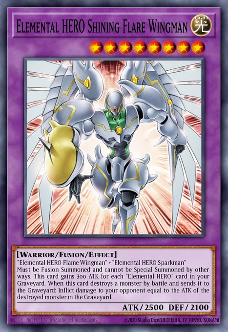 Elemental Hero Shining Flare Wingman DR04-EN096 card from Dark Revelation Volume 4